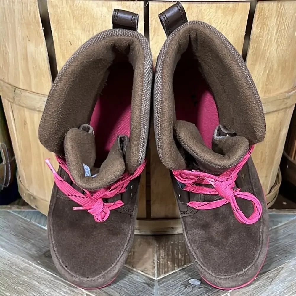 Sorel Meadow Lace Brown Suede Waterproof Insulated Snow Boots Girls Size 3